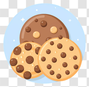 Cartoon - Delicious Chocolate Chip Cookies Illustration Transparent PNG