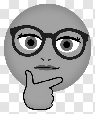 Thinking Emoji - Curious Thinking Emoji Symbol Transparent PNG