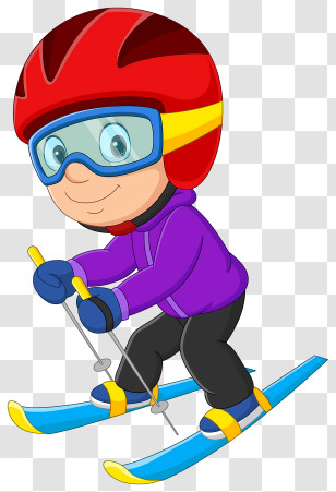 Cartoon Skiing - Cartoon Boy Skiing Transparent PNG