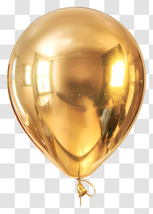 Gold Balloon - Shiny Golden Balloon For Celebrations Transparent PNG