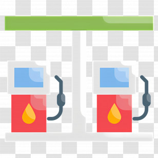 Gas Station - Gas Station With Red And Green Fuel Pumps Transparent PNG