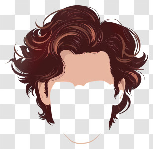 Man Hairstyle - Curly Hair Illustration In Artistic Style Transparent PNG
