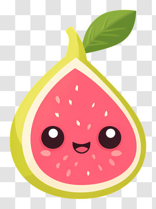 Fig Fruit - Adorable Fig Kawaii Sticker Transparent PNG