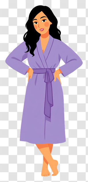 Pregnant Woman Standing - Relaxed Woman In Purple Robe Transparent PNG