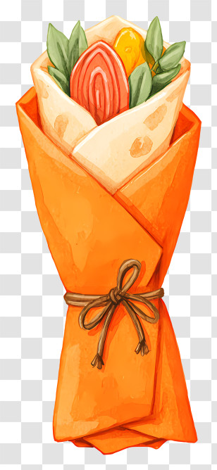 Shawarma Wrap - Wrapped Sandwich With Vegetables Transparent PNG