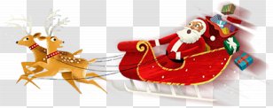 Santa Claus Reindeer Cartoon Christmas Clip Art - Humour Transparent PNG