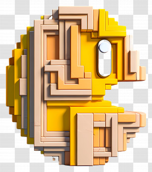 Pac Man - Geometric Pac-Man Art Piece Transparent PNG