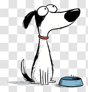 Dog Food - Cartoon Dog With Empty Bowl Transparent PNG