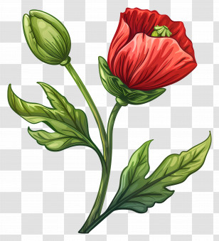 Poppy Flowers - Red Poppy Flower Illustration Transparent PNG