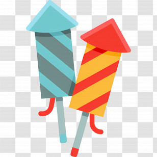 Fireworks Rocket - Striped Rockets For New Year Celebration Transparent PNG