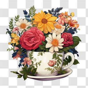 Coffee Cup
 - Floral Arrangement Inside A Teacup Transparent PNG