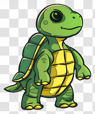 Cartoon Turtle - Adorable Cartoon Turtle Illustration Transparent PNG