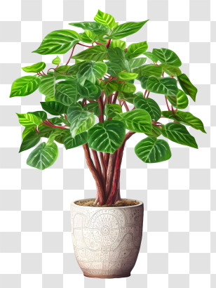 Green Plant - Potted Houseplant With Green Leaves Transparent PNG