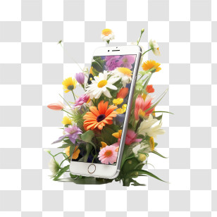 Smartphone - Floral Phone In Bloom Transparent PNG