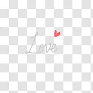 Icon - Love Text With Red Heart Transparent PNG