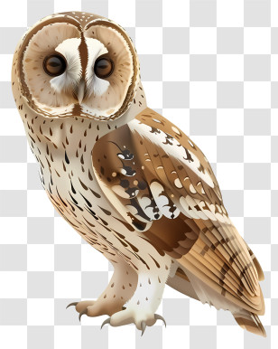Tawny Owl - Illustrated Owl With Detailed Feathers Transparent PNG