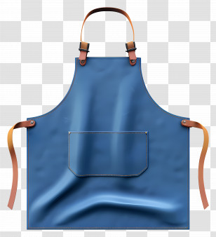 Blue Apron - Blue Apron With Straps And Pocket Transparent PNG