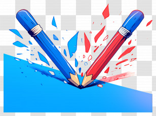 Blue Pencils - Colored Pencils In Action Transparent PNG