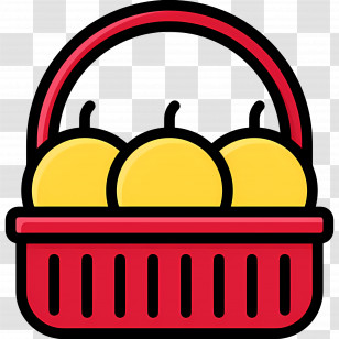 Food Gift Baskets - Red Basket With Yellow Fruits Transparent PNG