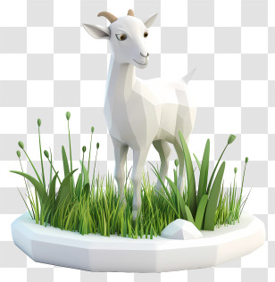 Goat - White Goat Standing On Grass Patch Transparent PNG