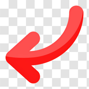Curved Arrow - Red Curved Arrow Symbol Transparent PNG