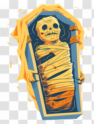 Scary Mummy - Spooky Mummy In Coffin Transparent PNG