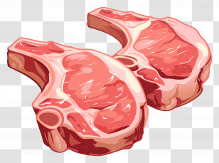 Pork Chops - Raw Meat Chops Transparent PNG