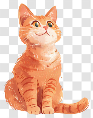 Ginger Cat - Cute Orange Tabby Cat Illustration Transparent PNG