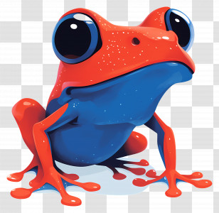 Poison Dart Frog - Vibrant Blue And Red Frog Transparent PNG