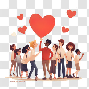 Stop Bullying Day - Heart And People Illustration Transparent PNG