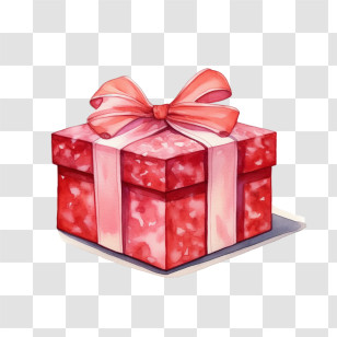 Gift Box - Red Gift Box With Pink Ribbon Transparent PNG