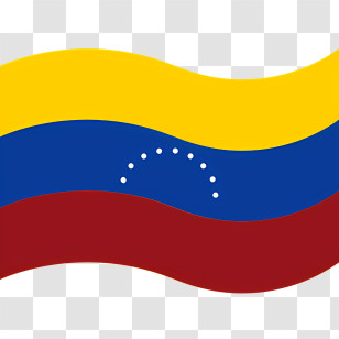 Venezuela Flag - Waving Yellow, Blue, And Red Flag With Stars Transparent PNG