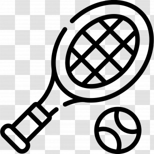 Tennis Racket - Tennis Racket And Ball Illustration Transparent PNG