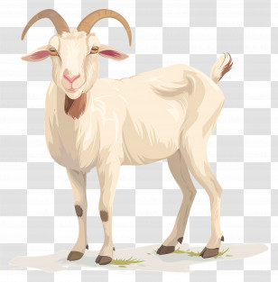 White Goat - White Goat Illustration On Transparent Background Transparent PNG