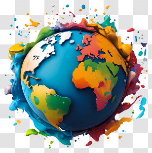 World Art Day - Colorful Earth Illustration Transparent PNG