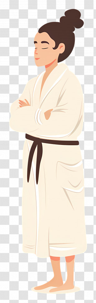 Woman In Bathrobe - A Woman Relaxing In A Bathrobe Transparent PNG