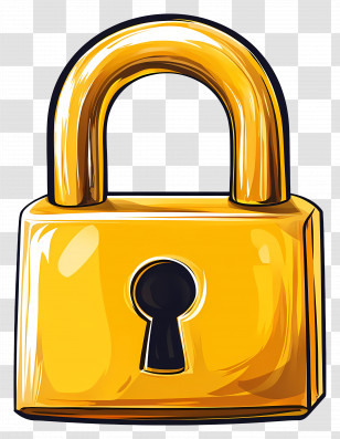 Yellow Padlock - Golden Padlock Illustration Transparent PNG