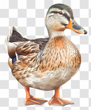 Duck - Brown And Black Duck Illustration Transparent PNG