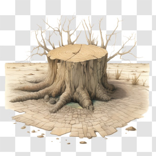 Combat Desertification
 - Tree Stump In Dry Land Depicting Deforestation Transparent PNG