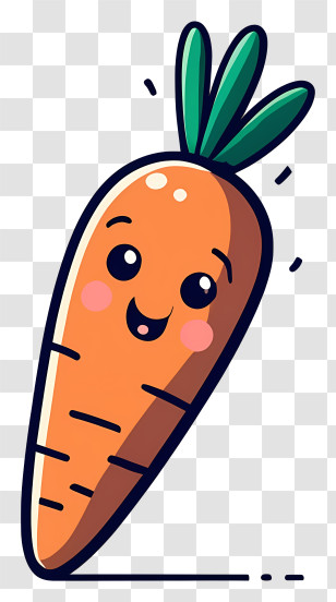 Cute Carrot - Cartoon Orange Carrot With Happy Face Transparent PNG