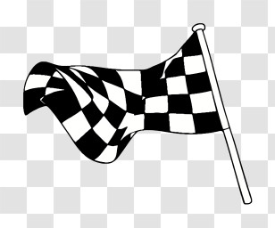 Racing Flag - Checkered Racing Flag Illustration Transparent PNG
