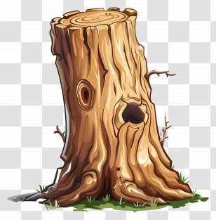 Tree Trunk - Tree Stump Illustration With Natural Texture Transparent PNG