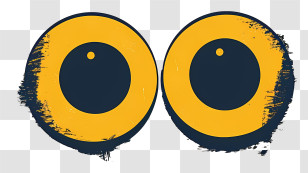 Googly Eyes - Yellow Cartoon Eyes Transparent PNG