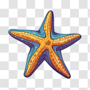 Starfish - Cute Cartoon Illustration Of A Starfish Transparent PNG