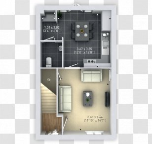 House Floor Plan Open Dining Room - Terrace Transparent PNG