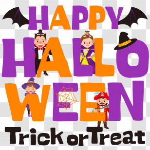 Happy Halloween - Happy Halloween Trick Or Treat Transparent PNG