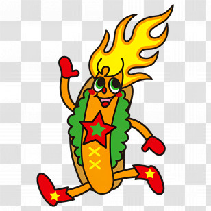 Dokidoki - Energetic Hot Dog Character Transparent PNG