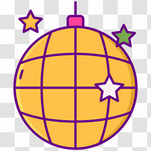 Mirror Ball - Disco Ball With Stars Transparent PNG