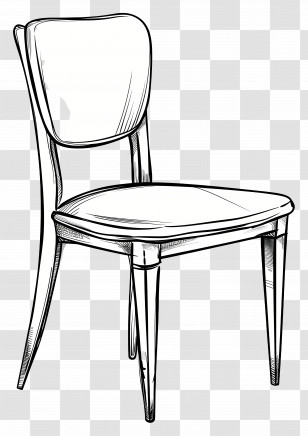 Chair - Sketch Of A Wooden Chair Transparent PNG