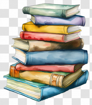 Stack Of Books - Stack Of Colorful Books Illustration Transparent PNG